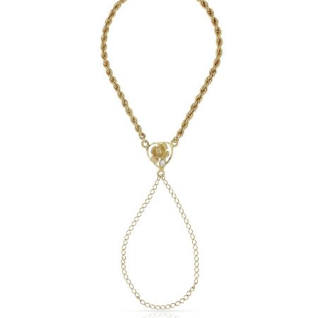 Pulsera dedo flor circonita en oro de 18k