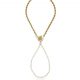 Pulsera dedo flor circonita en oro de 18k