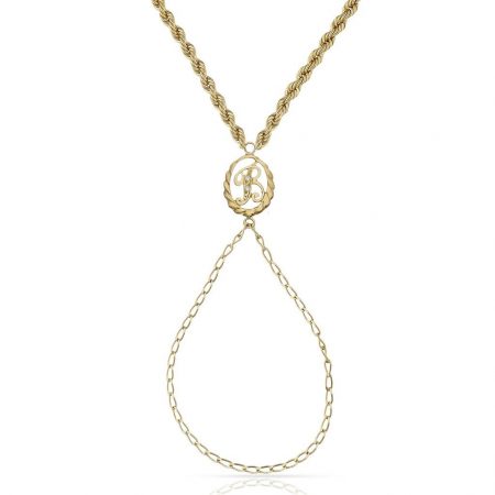 Pulsera dedo inicial circonita en oro de 18k