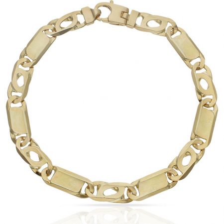 Pulsera eslabón fundido 9mm. oro 18k