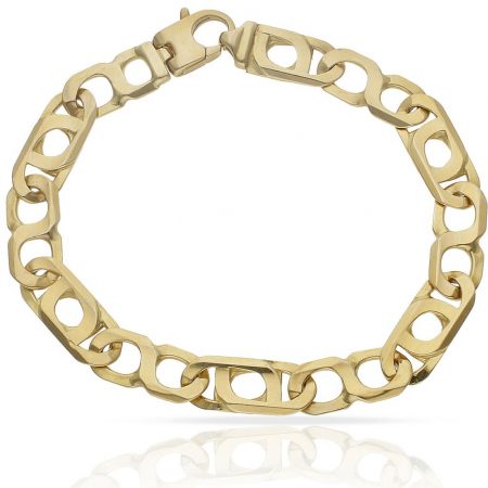 Pulsera eslabón fundido 9mm. oro 18k
