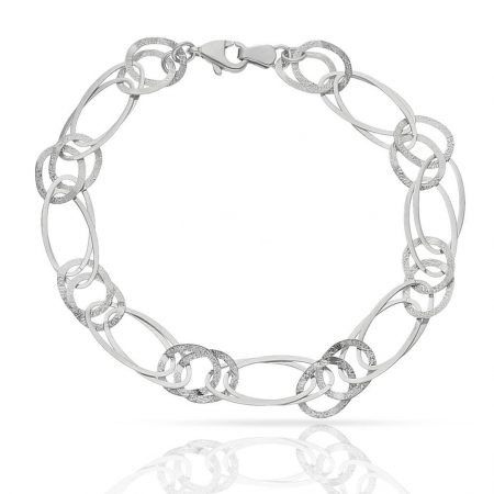 Pulsera circulos en oro blanco de 18k