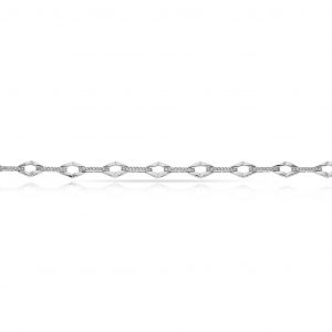 Pulsera rombos y circonitas oro blanco de 18k