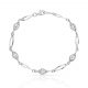 Pulsera eslabones calados en oro blanco de 18k