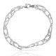 Pulsera eslabones tallados en oro blanco de 18k