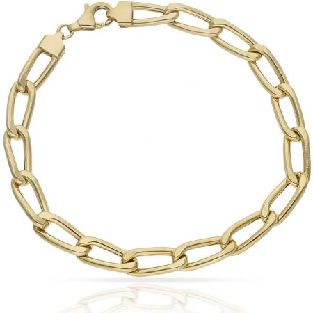 Pulsera figaro de 7mm.en oro de 18k