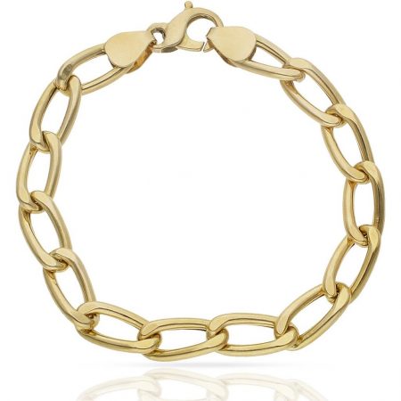 Pulsera figaro 9mm. en oro de 18k