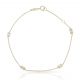 Pulsera cadena fina y circonitas en oro de 18k
