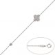 Pulsera flor con circonitas oro blanco 18k