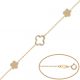 Pulsera fina con flores de oro de 18k