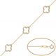 Pulsera fina con flores en oro de 18k