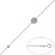 Pulsera fina hexagono circonitas oro blanco 18k