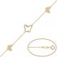 Pulsera fina con mariposas de oro de 18k