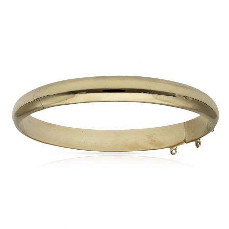 Pulsera media caña de 8mm.en brillo oro 18k