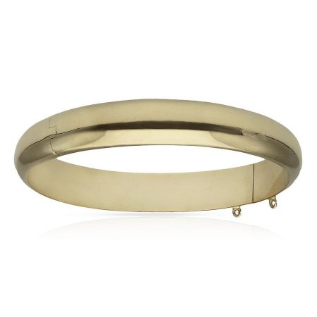 Pulsera media caña en brillo de 10mm.oro 18k