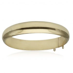 Pulsera media caña en brillo de 12mm. oro 18k