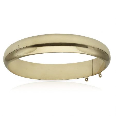 Pulsera media caña en brillo de 12mm. oro 18k