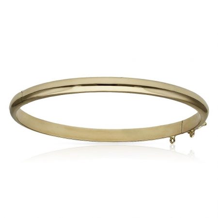 Pulsera media caña en brillo de 5mm.oro 18k