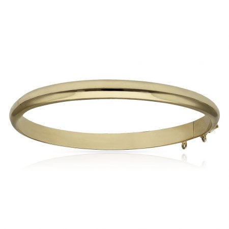 Pulsera media caña en brillo de 6mm.oro 18k