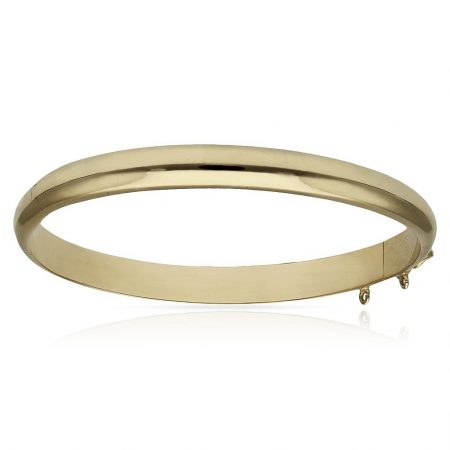 Pulsera media caña en brillo de 7mm. oro de 18k
