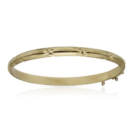 Pulsera media caña tallada de 5mm.en oro de 18k