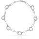 Pulsera eslabones tallados en oro blanco de 18k