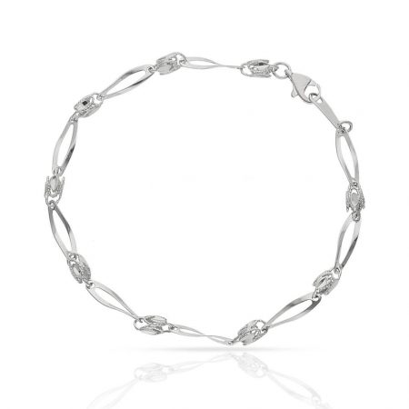 Pulsera eslabones en oro blanco de 18k