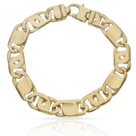 Pulsera eslabón fundido 11mm. oro 18k
