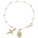 Pulsera rosario con cruz y medalla de la Milagrosa oro 18k