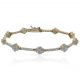Pulsera circonitas rosetones oro 18k