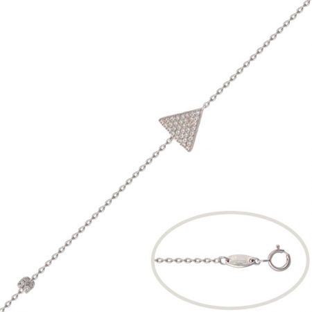 Pulsera triangulo circonitas en oro blanco 18k