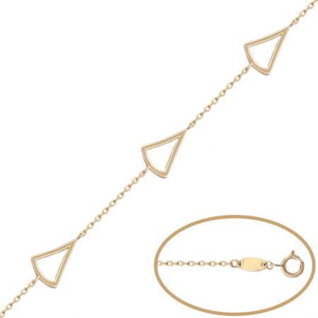 Pulsera fina con triangulos en oro de 18k