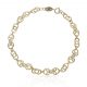 Pulsera troquelada circonitas en oro de 18k