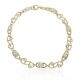 Pulsera troquelada con circonitas en oro de 18k