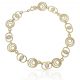 Pulsera troquelada circonitas en oro de 18k