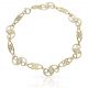 Pulsera troquelada circonitas en oro de 18k