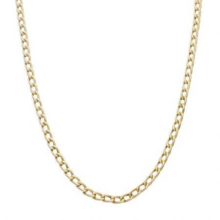Cadena modelo barbada ancho de 4mm. y largo 50cm. oro 18k