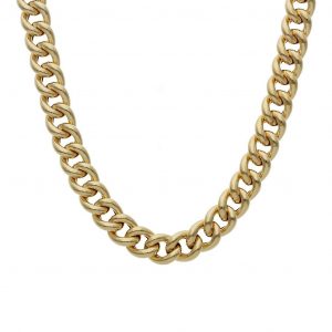 Cadena modelo barbada ancho de 6mm. y largo 60cm. oro 18k