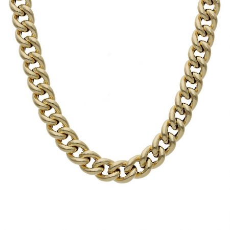 Cadena modelo barbada ancho de 7mm. y largo 50cm. oro 18k