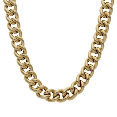 Cadena modelo barbada ancho de 8mm. y largo 50cm. oro 18k