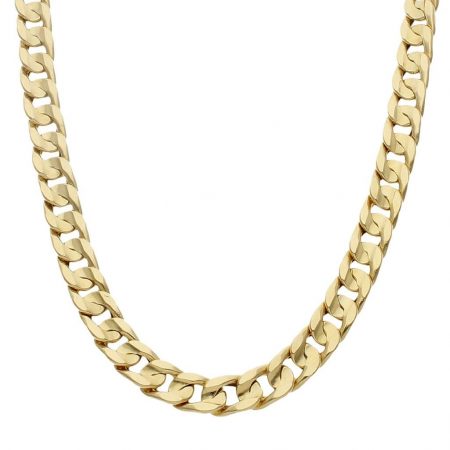 Cadena modelo barbada ancho de 9mm. y largo 60cm. oro 18k