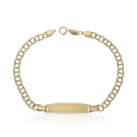 Esclava hungarina con placa de 6mm.ancho en oro de 18k