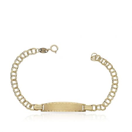 Esclava hungarina con placa de 6mm.ancho oro 18k