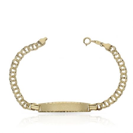 Esclava hungarina con placa de 7mm.de ancho en oro de 18k