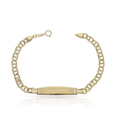 Esclava hungarina con placa de 6mm.ancho en oro de 18k