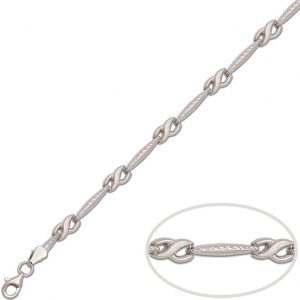Pulsera de eslabones con ochos en oro de 18k