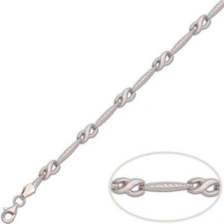Pulsera de eslabones con ochos en oro de 18k