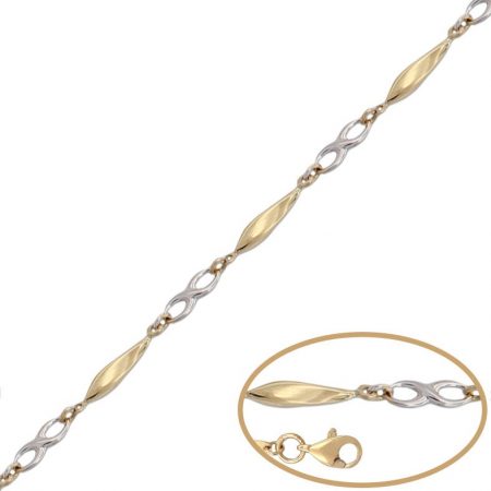 Pulsera bicolor con infinitos en oro de 18k