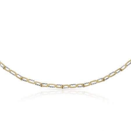 Pulsera eslabones bicolor en oro de 18k