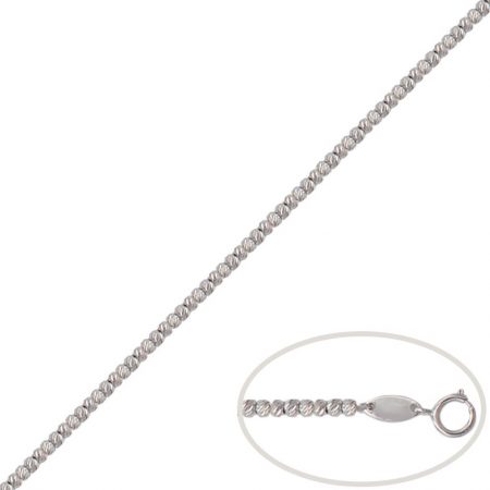 Pulsera bolas talladas en oro blanco de 18k